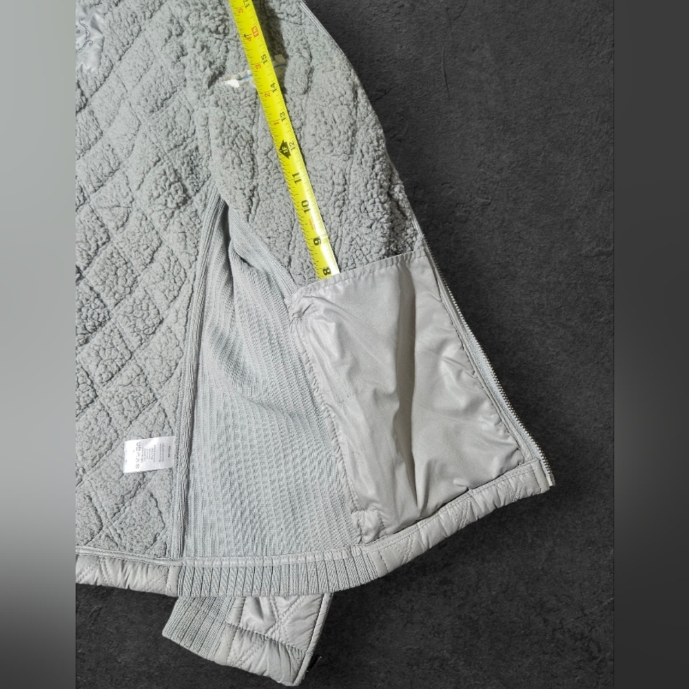 Prana Sherpa Lined Quilted Puffer Diva Zip Mock Jacket Ribbed Side Size S "LUNA" - Picture 11 of 16